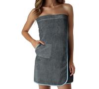 HOMELEVEL Toalla Baño y Sauna Mujer - Toallas de Baño Ducha SPA Gimnasio Piscina con Bolsillo - Toalla de Ducha 100% algodón - Talla Ajustable Universal - Super Absorbente