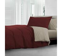 HomeLife - Edredón invernal de una plaza - Medidas 180 x 250 cm - Color burdeos/crema - Made in Italy - Edredón invernal reversible - Cálido edredón hipoalergénico de una plaza - Monocolor - 1 plaza