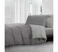 HomeLife - Edredón invernal de una plaza y media - Medidas 220 x 250 cm - Color gris claro/oscuro - Made in Italy - Edredón invernal reversible - Cálido edredón hipoalergénico - Edredón colorido - 1 plaza y media