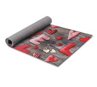 HomeLife Il Tappeto Cucina antideslizante Lavabile in PVC, 100% Made in Italy: Alfombra de pasillo de cocina lavable de vinilo para proteger los suelos del aceite y las manchas [Love y corazones