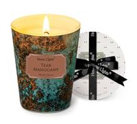 HomeLights Vela en frasco grande | Velas perfumadas de larga duración de 1 mecha, 6.7oz cera de soja natural para el hogar, regalos de estilo industrial chic Caoba teca