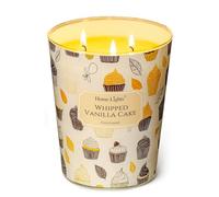 HomeLights Velas de cera de soja para el hogar, con aroma a pastel de vainilla batida, ideales para fiestas, con aroma rústico y moderno, con texturas naturales y relajantes, 34oz