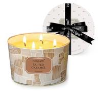 HomeLights Velas de cera de soja para el hogar, velas de 4 mechas con aroma a caramelo salado, velas de aromaterapia rústicas y modernas, regalo para fiestas, relajante, 18oz