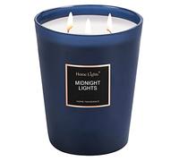 HomeLights Velas de soja altamente perfumadas, grandes, 33.3 oz para el hogar, 3 mechas de algodón, sin humo, de larga duración, 130 horas con luces de medianoche, regalo para mujeres y hombres
