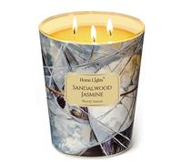 HomeLights Velas perfumadas | Large Jar 960g Vela de soja natural | 130 horas de larga duración con 3 Wicks | Bohemian Natural para la decoración del hogar Jazmín sándalo