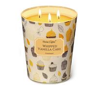HomeLights Velas perfumadas | Large Jar 960g Vela de soja natural | 130 horas de larga duración con 3 Wicks | Bohemian Natural para la decoración del hogar Pastel de Vainilla Batida