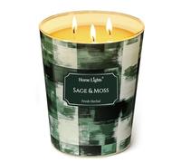 HomeLights Velas perfumadas | Large Jar 960g Vela de soja natural | 130 horas de larga duración con 3 Wicks | Bohemian Natural para la decoración del hogar Isla de coco