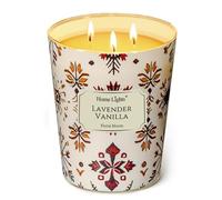 HomeLights Velas perfumadas | Large Jar 960g Vela de soja natural | 130 horas de larga duración con 3 Wicks | Bohemian Natural para la decoración del hogar Lavanda Vainilla