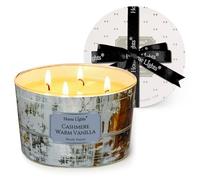 HomeLights Velas perfumadas para mujer y hombre, frascos de 18oz, aromaterapia, vela de 4 mechas, ideal para regalos con estilo industrial chic Decoración y regalos, Vainilla cálida cachemira