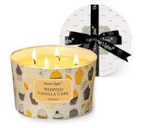 HomeLights Velas perfumadas para mujer y hombre, frascos de 18oz, aromaterapia, vela de 4 mechas, ideal para decoración y regalos con un estilo rústico y moderno, pastel de vainilla batida