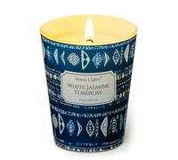 HomeLights Velas perfumadas para mujer y hombre, frascos de 6.7oz, aromaterapia, vela de una sola mecha, ideal para decoración y regalos con texturas naturales bohemias, Jazmín blanco nardo