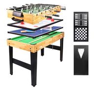 homelikesport 10 en 1 Mesa de Juegos fútbol con futbolín, Hockey de Aire, Ping Pong, Billar, Shuffleboard, Bolos y 4 Juegos de Mesa, futbolín para niños y Adultos