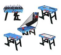 homelikesport Mesa de Juego 5 en 1 para Fútbol Honkey Ping Pong Billar Baloncesto