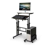 homelikesport Mesa de Ordenador Móvil Portátil de Mesa para Computadora PC Ordenador con Ruedas en Oficina con Bandeja de Teclado 60 * 54 * 70-115 CM