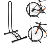 homelikesport Soporte de acero para bicicleta, soporte vertical para bicicleta, ahorro de espacio, adecuado para bicicleta de montaña, bicicleta de carretera, para bicicleta con diámetro máximo de 29
