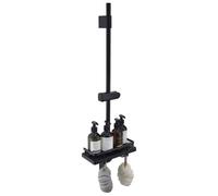 HOMELODY Barra de ducha negra 90 cm con estante de ducha para baño