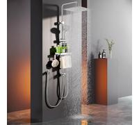 HOMELODY Ducha de lluvia sin grifo, sistema de ducha cromado con cabezal de ducha de 30 x 30 cm