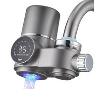 HOMELODY Filtro de agua para grifo, filtro de agua potable con pantalla LED, elimina el cloro, metales pesados y mal sabor, filtro para grifo con luz azul para la cocina (incluye filtro*1)