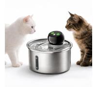 HOMELODY Fuente para gatos inalámbrica de acero inoxidable, 3 L, con batería, hasta 120 días, funcionamiento con sensor, silenciosa, con sistema de filtro de 5 compartimentos para gatos y perros
