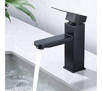 HOMELODY Grifo de baño negro grifo lavabo grifo lavabo cuadrado baño grifo mezclador lavabo acero inoxidable monomando grifo de baño
