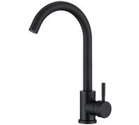 HOMELODY Grifo de Cocina Negro Grifo para fregadero Rotación de 360 360° Acero Inox Grifo fregadero cocina Monomando Con Aireador Extraíble, Regulable en Frío y Calor