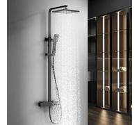 HOMELODY Sistema de ducha con termostato, color negro, juego completo