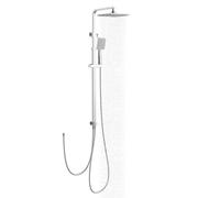 HOMELODY Sistema de ducha de lluvia sin grifería, sistema de ducha de acero inoxidable, juego de ducha ideal para reequipamiento, columna de ducha ajustable sin termostato, juego de ducha rectangular
