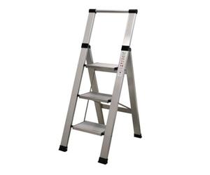 Homelux 710026 Escalera Domestica Plana, Aluminio, 3 Peldaños