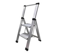 Homelux 710030 Escalera Domestica Plana, Aluminio, 2 Peldaños