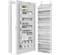 Homelux Theory 1 organizador resistente para puerta de 55 x 14 x 6.7 pulgadas, 6 bolsillos delanteros grandes y 12 laterales, organizador de puerta de armario colgante para dormitorio, baño y