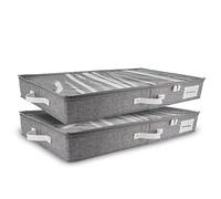 HOMELUX THEORY 2 contenedores de almacenamiento de perfil bajo debajo de la cama, organizador de almacenamiento delgado debajo del sofá con contenedores y tapas, caja de almacenamiento debajo de la