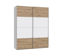 Homely | Armario de Puertas correderas DOMY 170 | Acabado Laminado sintético Color Roble Artisan/Blanco Mate | Medidas 170x61,2. Altura 210 cm. | Diseño Funcional
