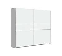 Homely | Armario de Puertas correderas Winter 200 | Acabado Laminado sintético Color Blanco Mate con Franja Central Reversible en Blanco o Roble | Medidas 200x62. Altura 210 cm. | Diseño Funcional