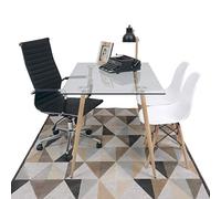 Homely - Mesa de Escritorio Cairo Antique | Mesa de Diseño Nórdico | Mesa de Cristal | Mesa de Comedor, Salón, Despacho | Patas de Metal Acabado Madera | Color Roble | de 120x79,5 cm