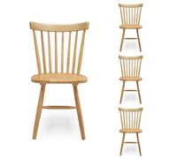 Homely - Pack de 4 sillas de Comedor Vicky | sillas para Comedor, Cocina, salón | sillas de Madera y MDF | Diseño clásico, Vintage, nórdico | de 50x52,5x86 cm | Color Madera