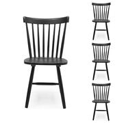 Homely - Pack de 4 sillas de Comedor Vicky | sillas para Comedor, Cocina, salón | sillas de Madera y MDF | Diseño clásico, Vintage, nórdico | de 50x52,5x86 cm | Color Negro
