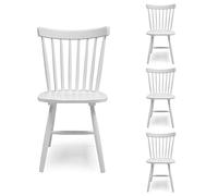 Homely - Pack de 4 sillas de Comedor Vicky | sillas para Comedor, Cocina, salón | sillas de Madera y MDF | Diseño clásico, Vintage, nórdico | de 50x52,5x86 cm | Color Blanco