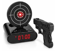 Homelyze Interactive Target Alarm Clock Game, Wake Up Game Alarm Clock for Heavy Sleepers, LED Digital Display with Voice Recording & Custom Ringtones, Fun Gift for Teens & Adults (Black)