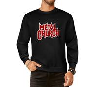 Homem Metal Church - Sudadera de manga larga para hombre, cuello redondo, 100 % algodón, color negro, Negro, M