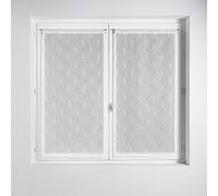 HomeMaison 813250 - Juego de Cortinas, diseño de círculos, Tela estameña./poliéster Marfil 1 x 60 cm