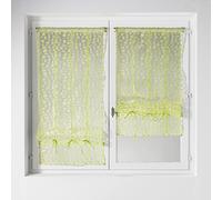 HomeMaison 813261 - Juego de 2 Cortinas Remonter con Hilos Coupés Organza/Poliéster Verde 1 x 60 cm