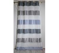 Homemaison Bayadere-Visillo de Rayas Anchas, Poliéster, Gris, 260x140 cm