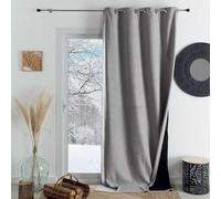 HomeMaison.com Cortina Aislante - Cortina Térmica - Cortina Ocultante - Cortina Gris Perla - Cortina 140X180