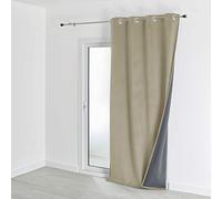HomeMaison.com Cortina Opaca Térmica - Cortina Terciopelo - Cortina Forro Polar - Cortina de Lino - 135 x 280 cm - Cortina Ojal Plateada - Cortina Opaca para Ventana