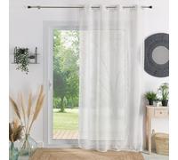 HomeMaison.com Visillo de Etamina - Visillo Liso - Visillo Ocultante - Visillo Blanco - Visillo 140 x 240