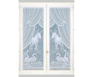 HomeMaison Ecuestre - Juego de 2 Cortinas Esprit, poliéster, Blanco, 160 x 60 cm