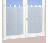 HomeMaison - Juego de 2 Cortinas Derechos en Etamine, poliéster, Blanco, 120 x 45 cm