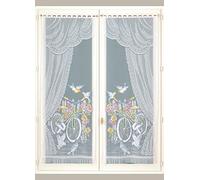 HomeMaison - Juego de 2 Cortinas frangés Esprit campestre, poliéster, Pintado, 160 x 60 cm