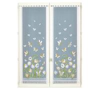 HomeMaison - Juego de 2 Cortinas frangés y dentellés, poliéster, Pintado, 220 x 60 cm