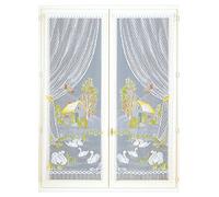HomeMaison - Juego de 2 Cortinas frangésles cisnes, poliéster, Blanco, 160 x 60 cm